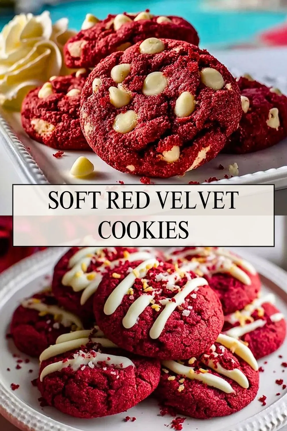Soft Red Velvet Cookies - Pin 1