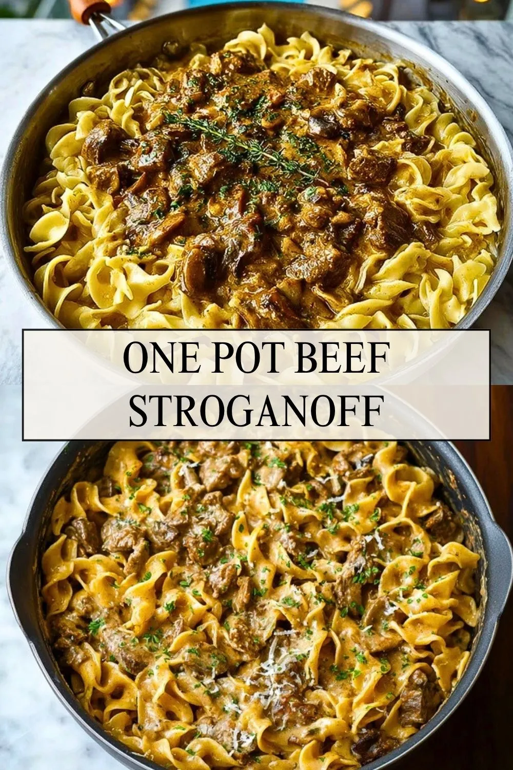 One Pot Beef Stroganoff - Pin 1