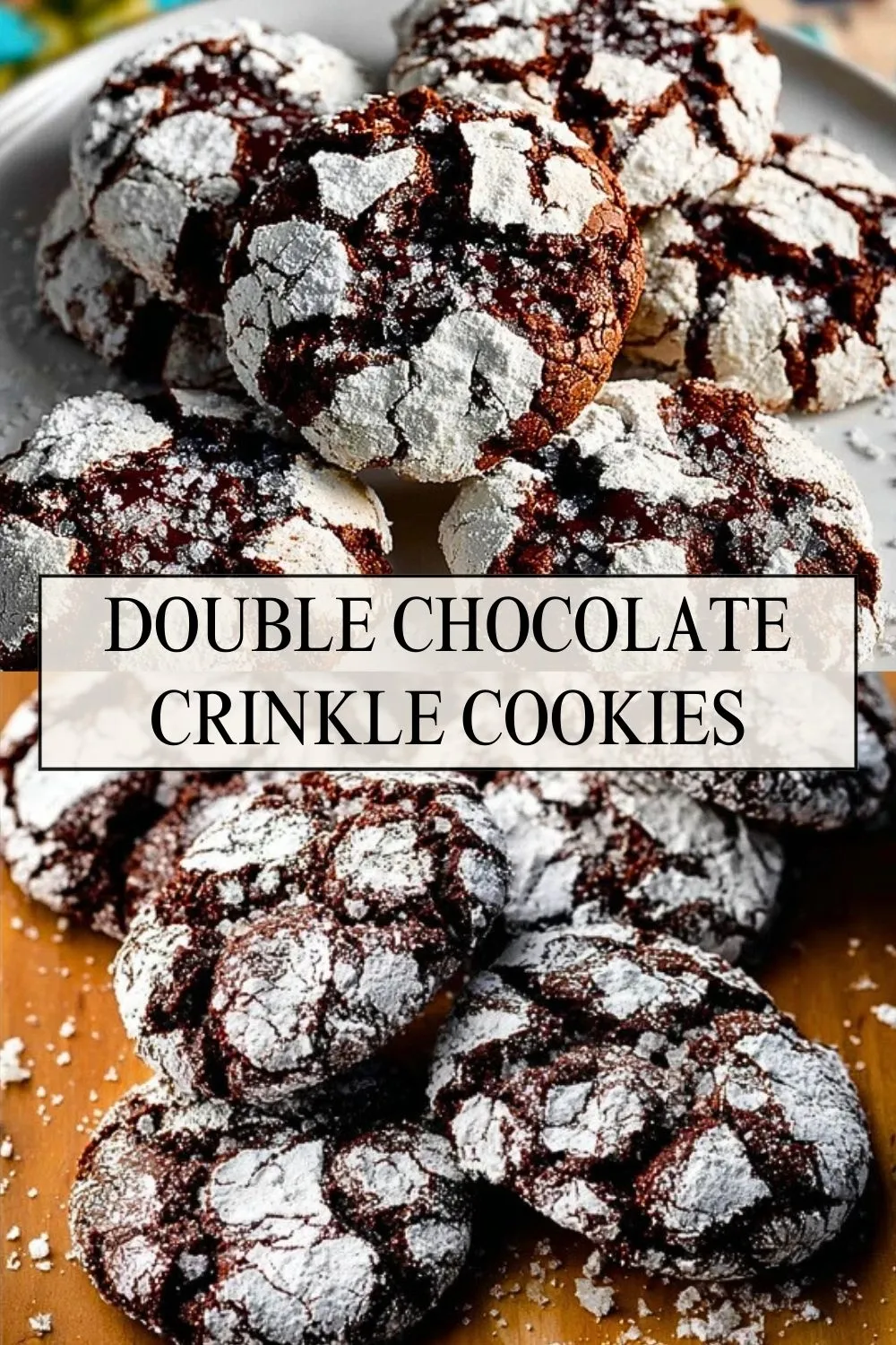 Double Chocolate Crinkle Cookies - Pin 1