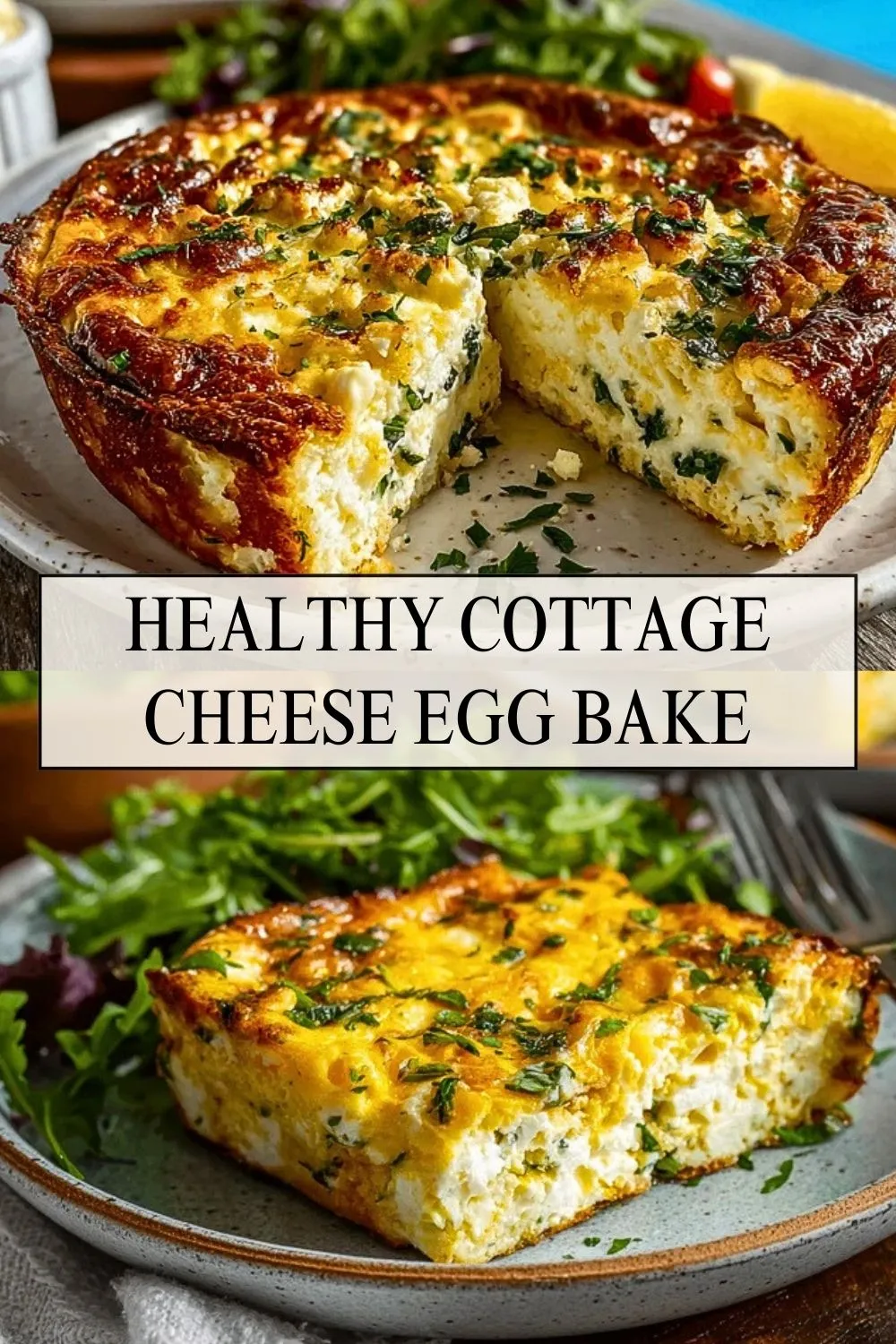 Healthy Cottage Cheese Egg Bake - Pin 1