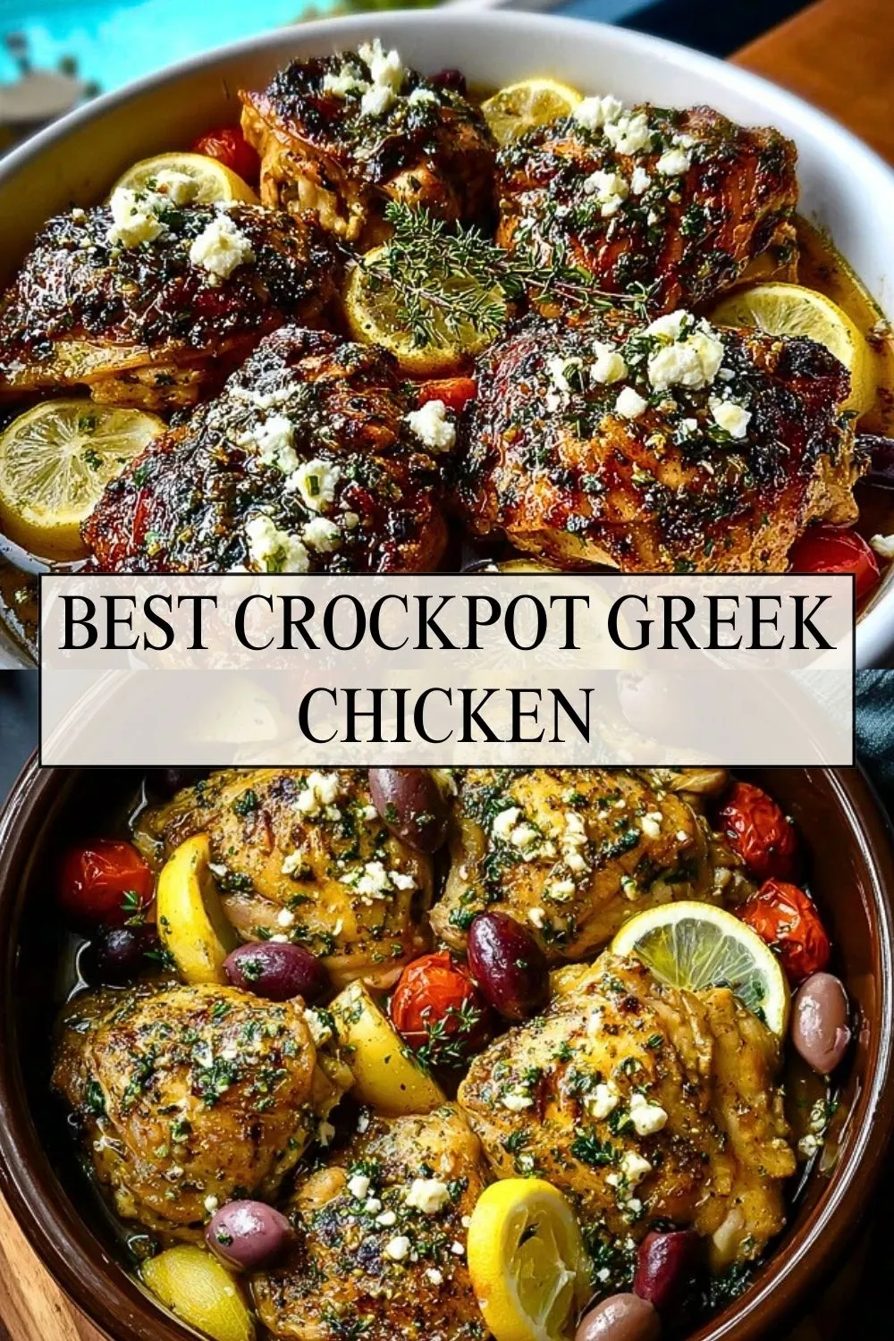 Best Crockpot Greek Chicken - Pin 1