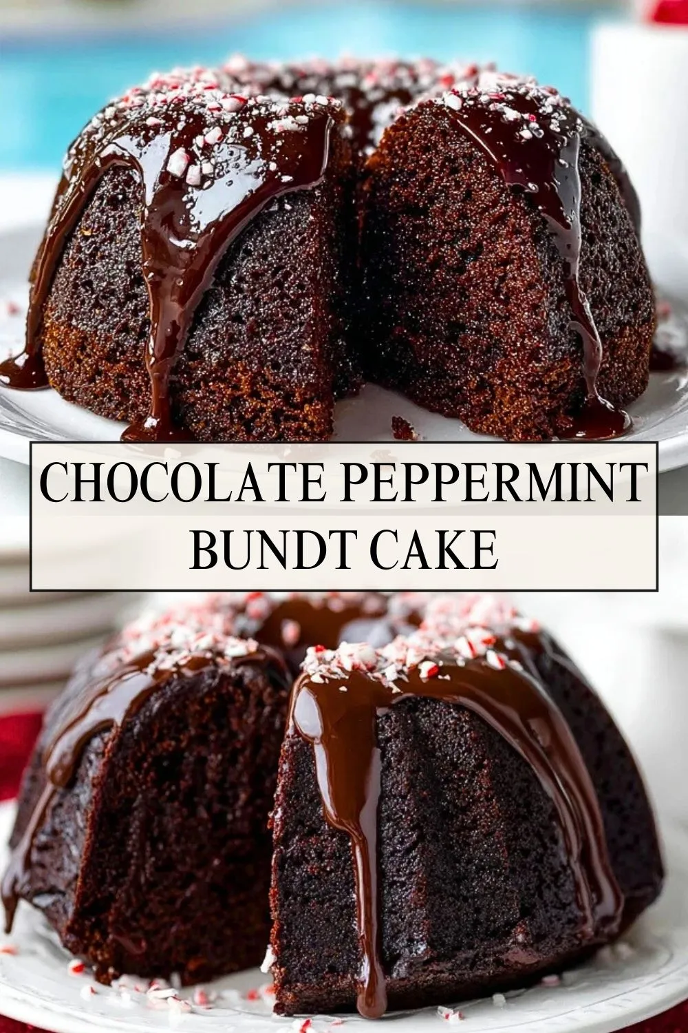 Chocolate Peppermint Bundt Cake - Pin 1