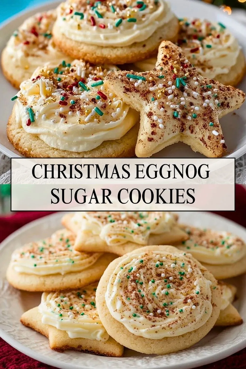 Christmas Eggnog Sugar Cookies - Pin 1