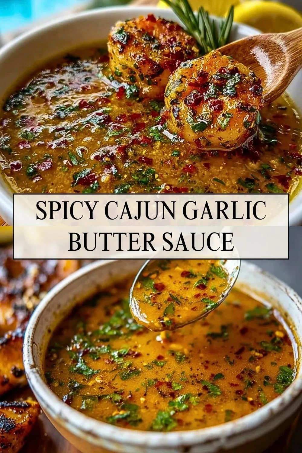 Spicy Cajun Garlic Butter Sauce - Pin 1